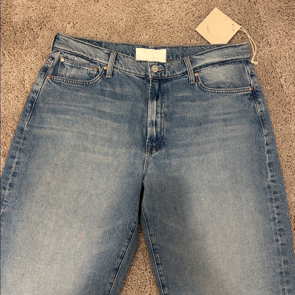 MOTHER Light Blue Straight Leg Jeans - Picture 3 of 8